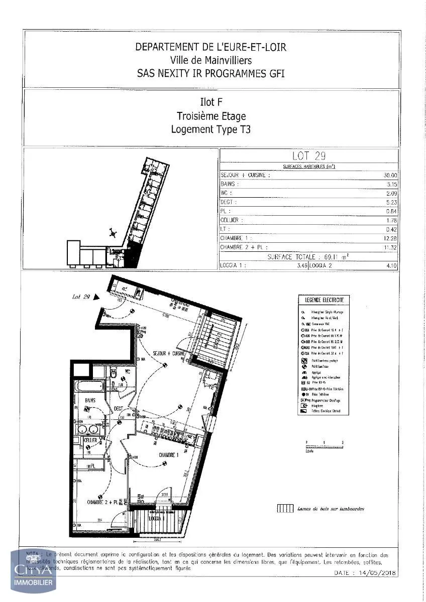 Photo 1 Appartement 3 pièces 69.11m²