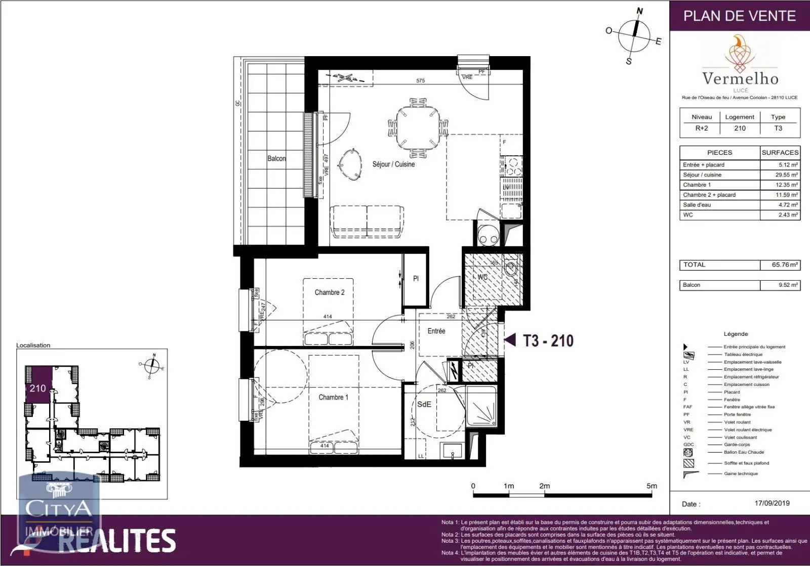 Photo 2 Appartement 3 pièces 65.76m²