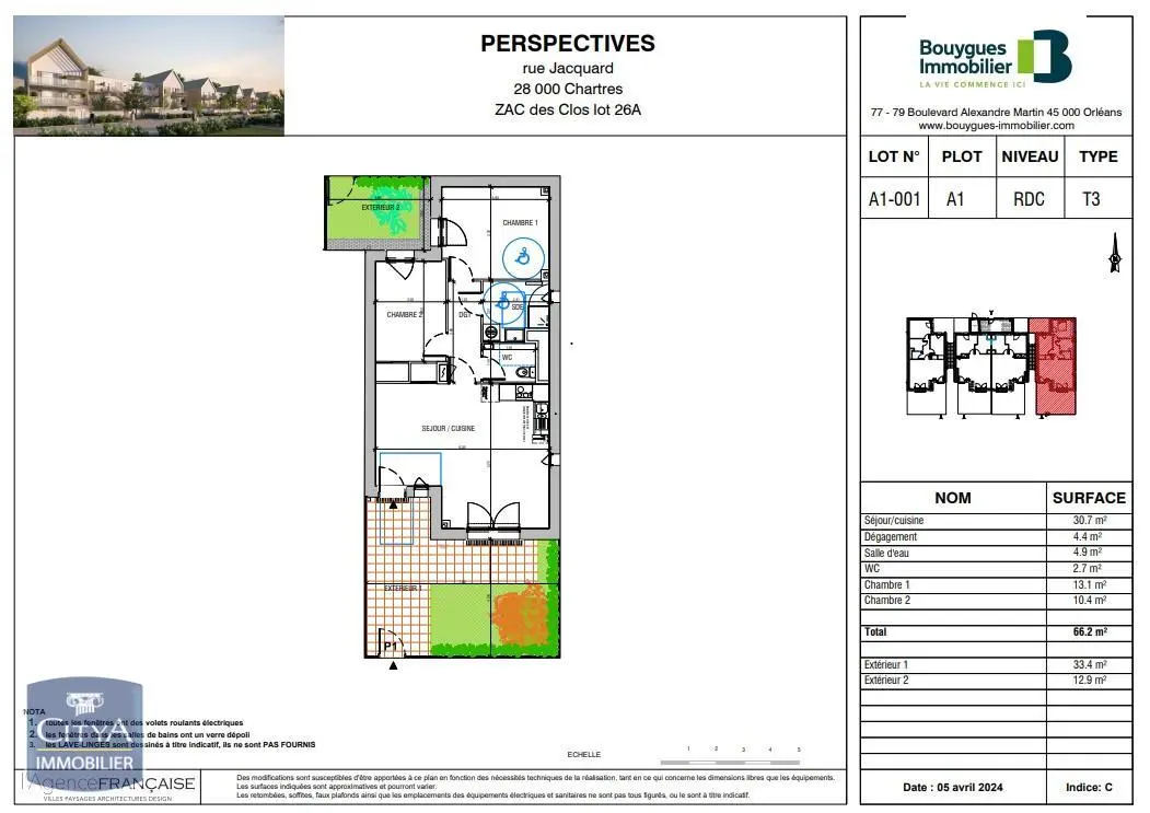 Photo 2 Appartement 3 pièces 66.2m²