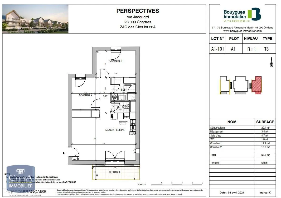Photo 2 Appartement 3 pièces 60.6m²