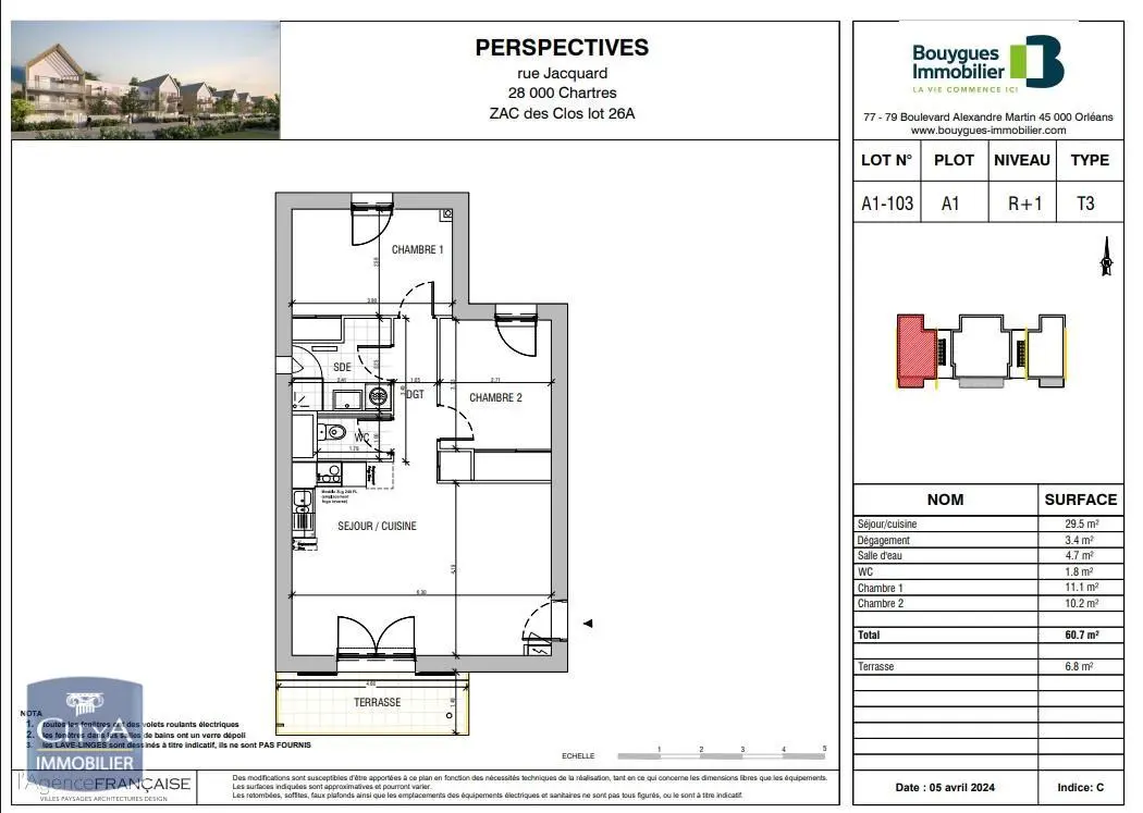 Photo 2 Appartement 3 pièces 60.7m²