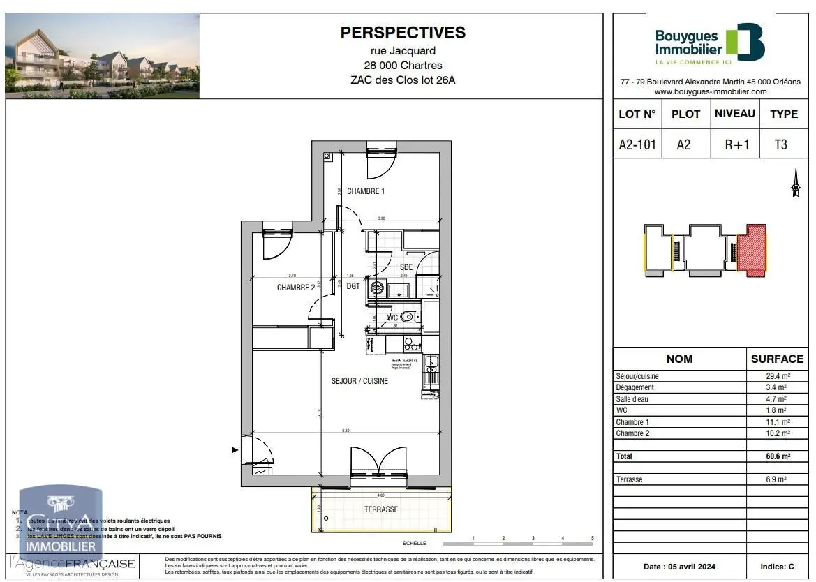 Photo 2 Appartement 3 pièces 60.6m²