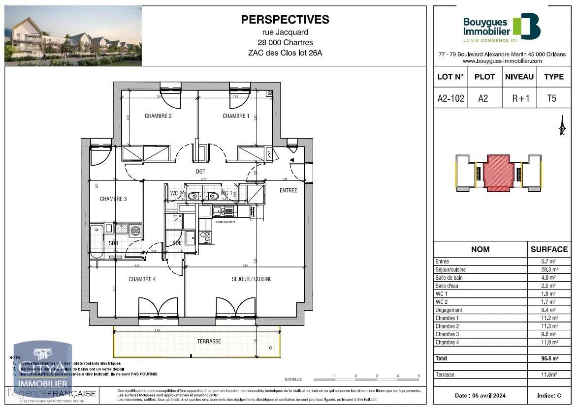 Photo 2 Appartement 5 pièces 95.7m²