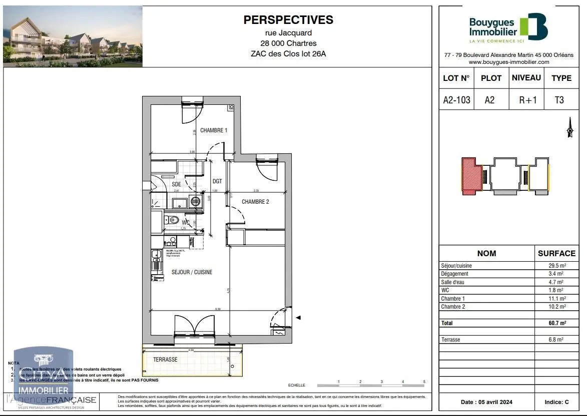 Photo 2 Appartement 3 pièces 60.7m²