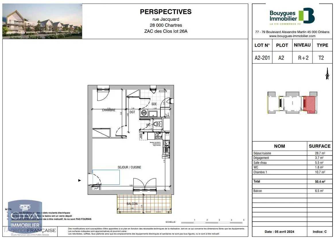 Photo 2 Appartement 2 pièces 50.4m²