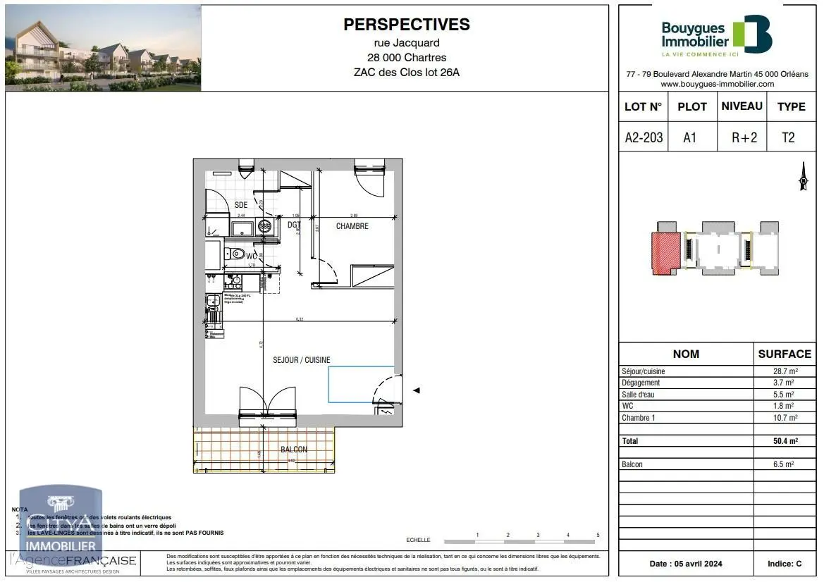 Photo 2 Appartement 2 pièces 50.4m²