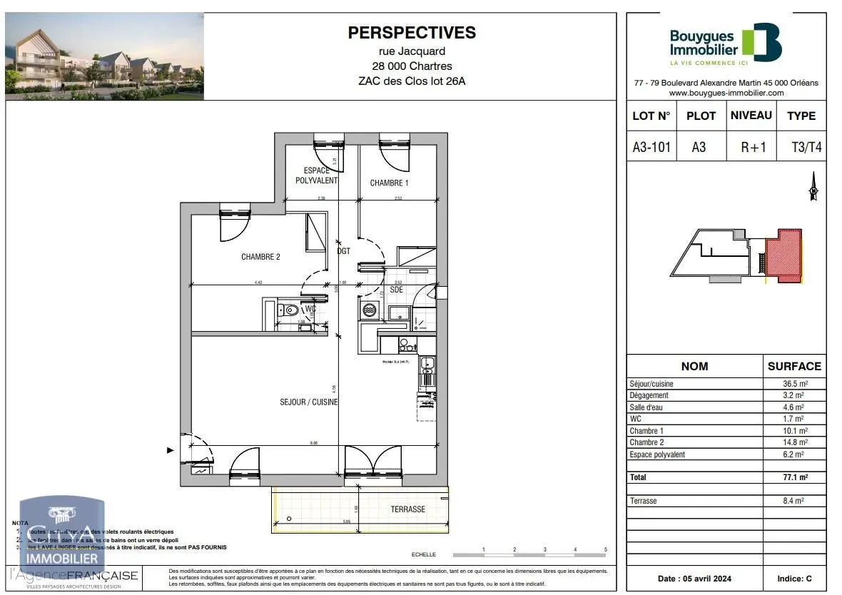 Photo 2 Appartement 3 pièces 77m²