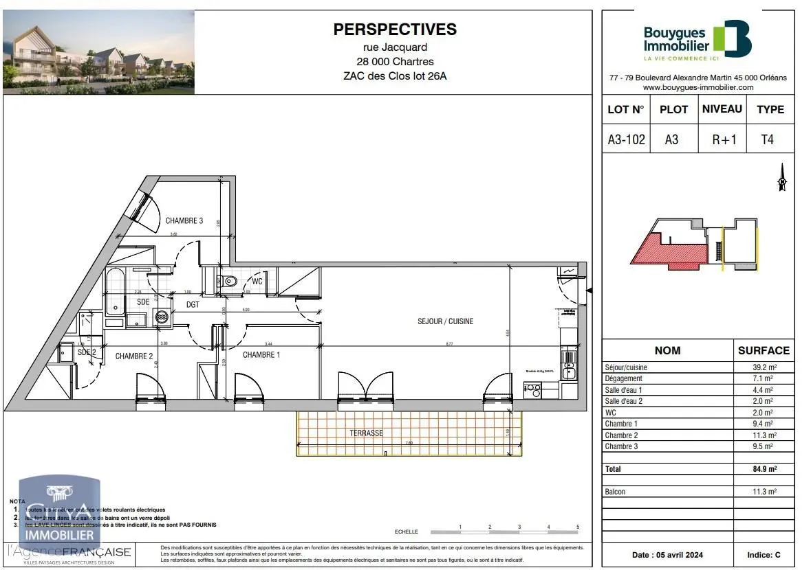Photo 2 Appartement 4 pièces 84.9m²