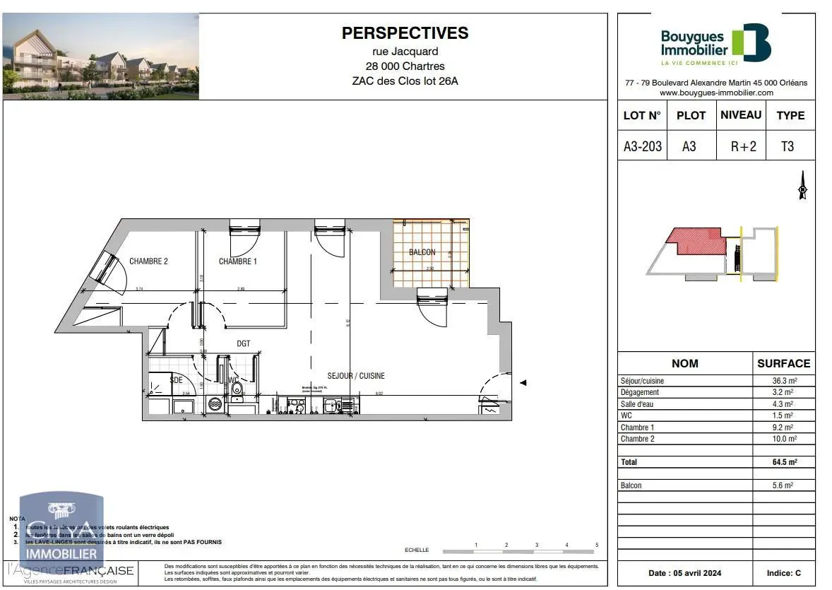 Photo 2 Appartement 3 pièces 64.1m²