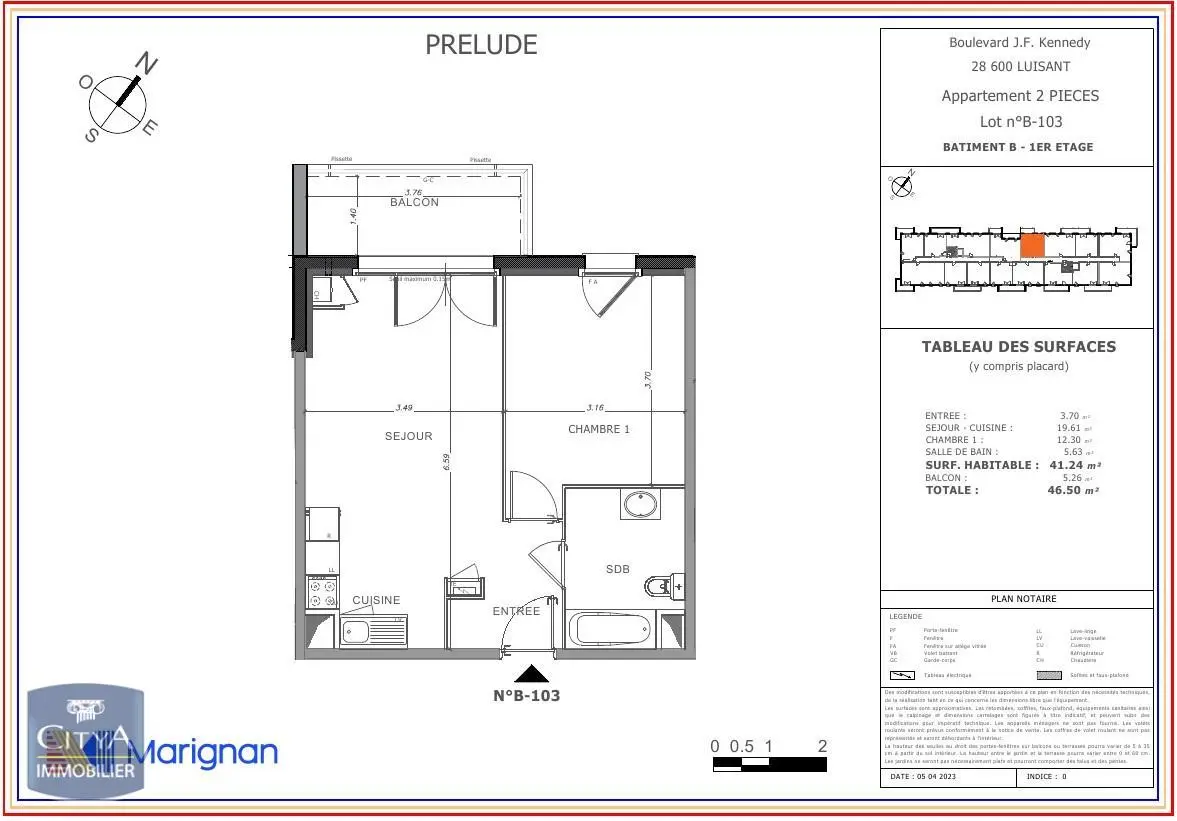 Photo 1 Appartement 2 pièces 41.24m²