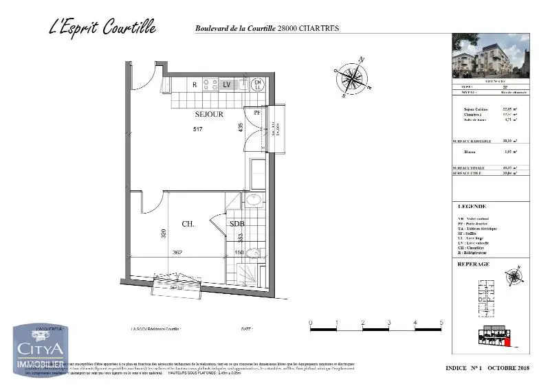 Photo 2 Appartement 2 pièces 39.33m²