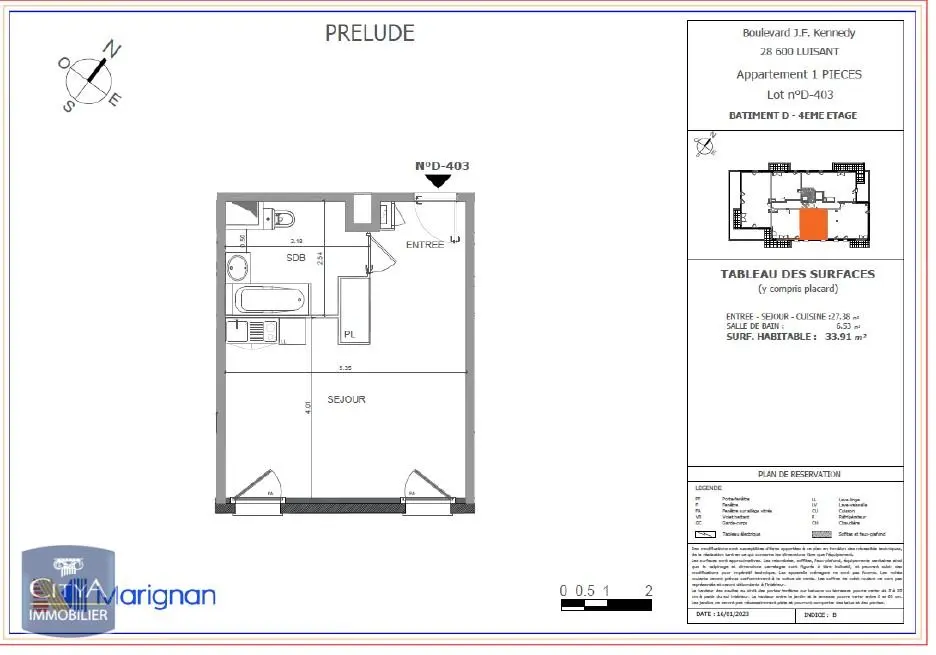 Photo 1 Appartement 1 pièce 33.91m²