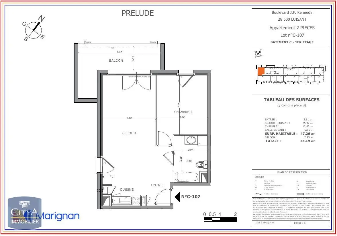 Photo 1 Appartement 2 pièces 47.26m²