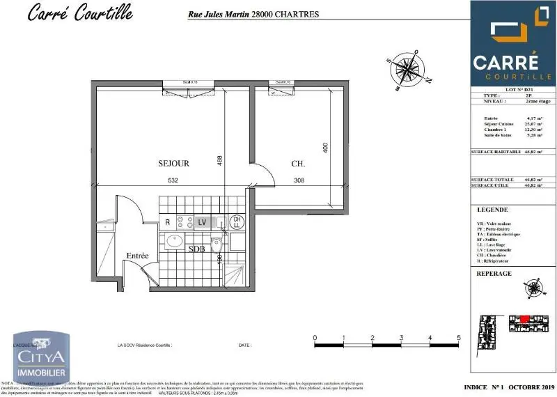 Photo 2 Appartement 2 pièces 46.82m²