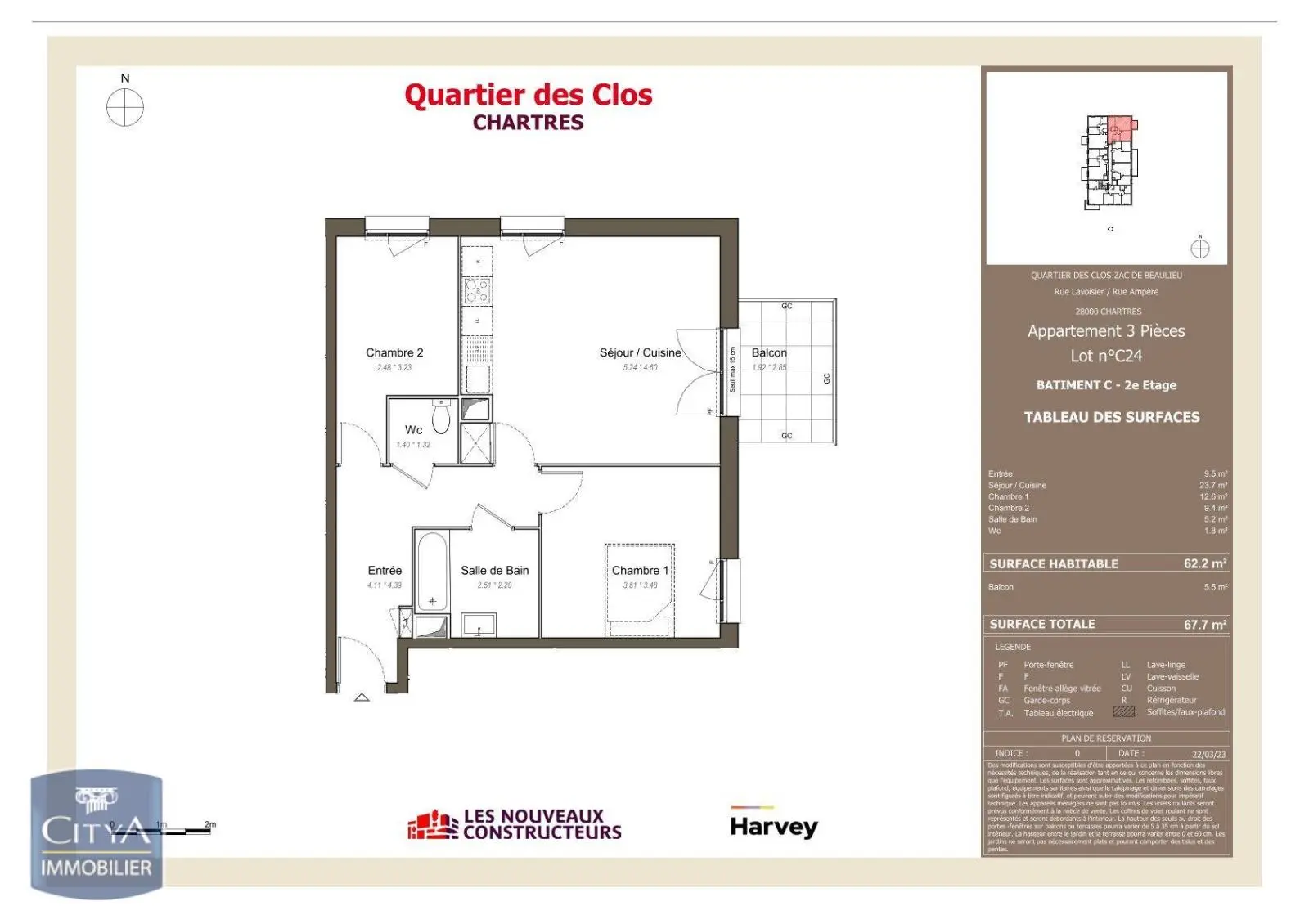 Photo 1 Appartement 3 pièces 62.2m²