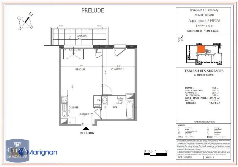 Photo 1 Appartement 2 pièces 39.76m²