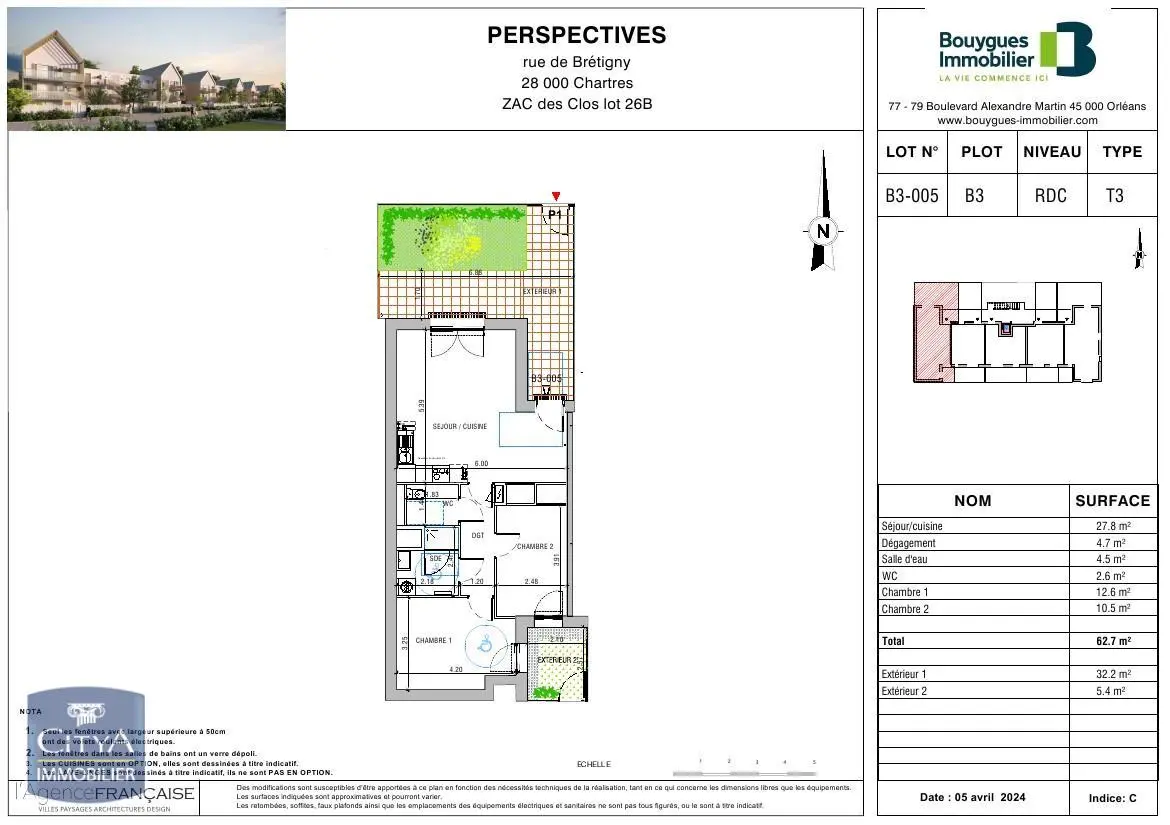 Photo 2 Appartement 3 pièces 62.7m²