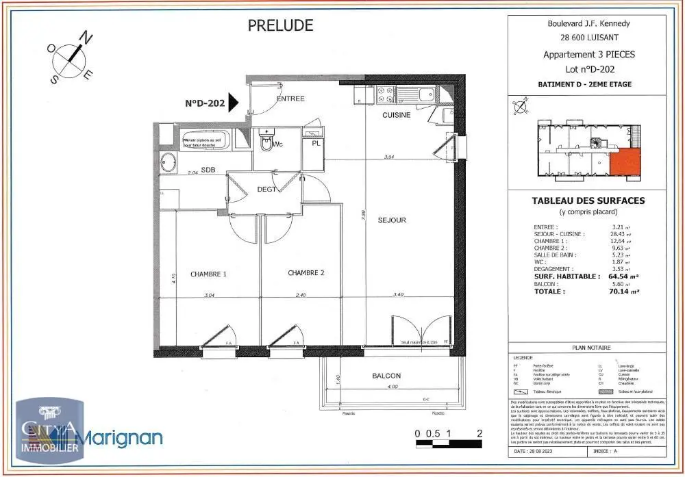 Photo 4 Appartement 3 pièces 64.54m²