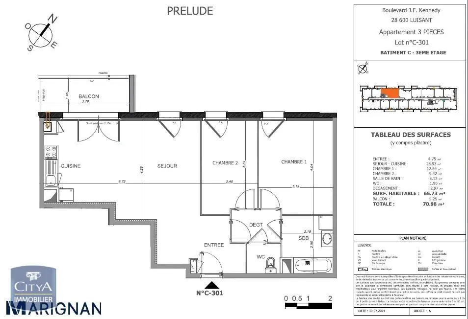 Photo 1 Appartement 3 pièces 65.73m²