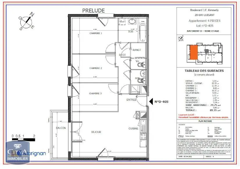 Photo 1 Appartement 4 pièces 79.75m²