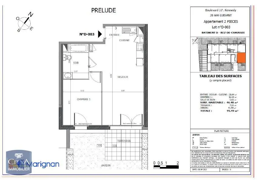Photo 2 Appartement 2 pièces 46.4m²