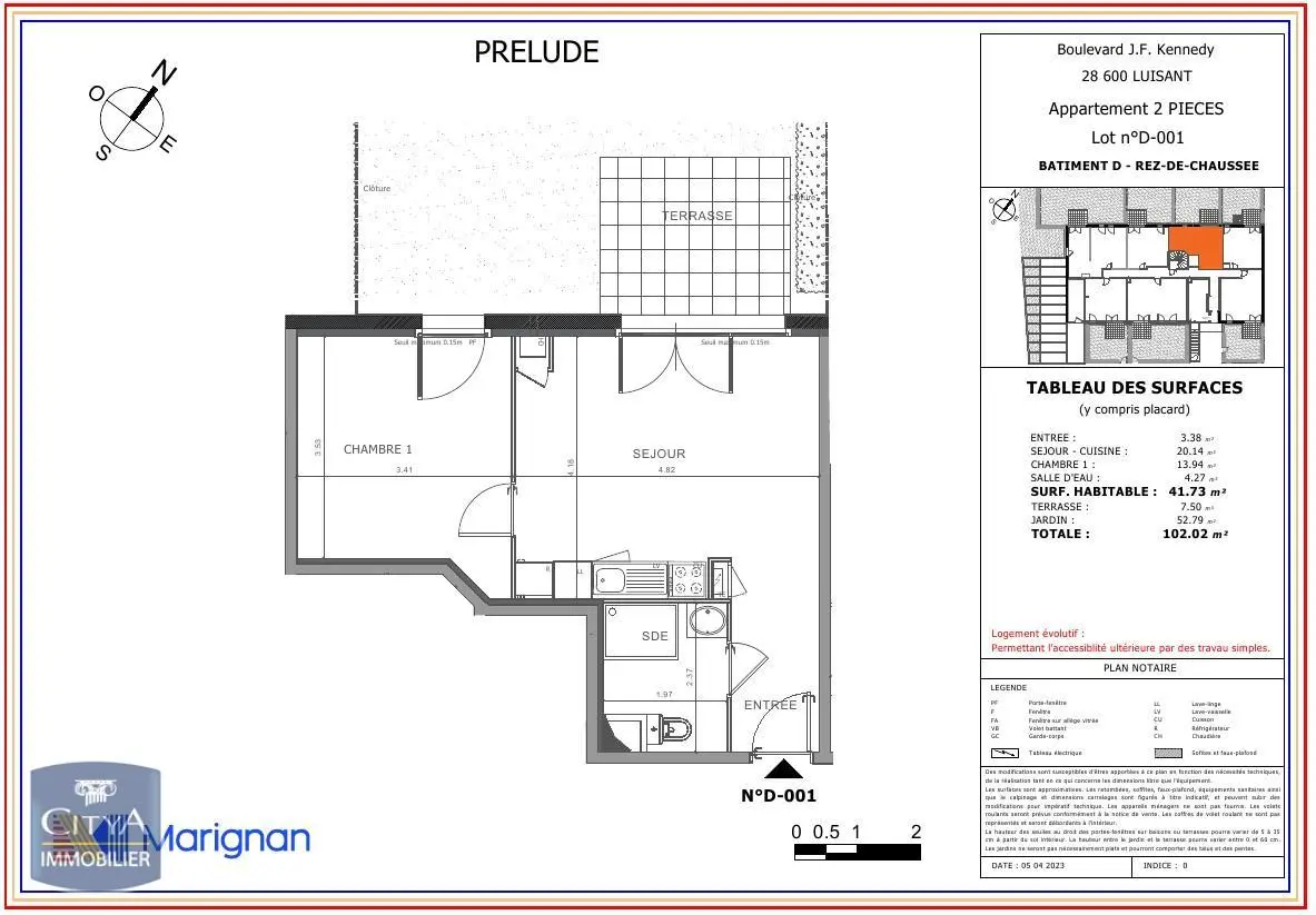 Photo 2 Appartement 2 pièces 41.73m²