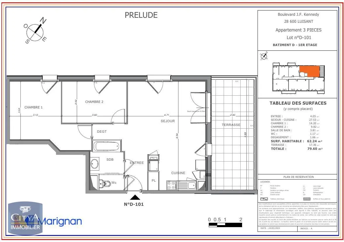 Photo 4 Appartement 3 pièces 62.24m²