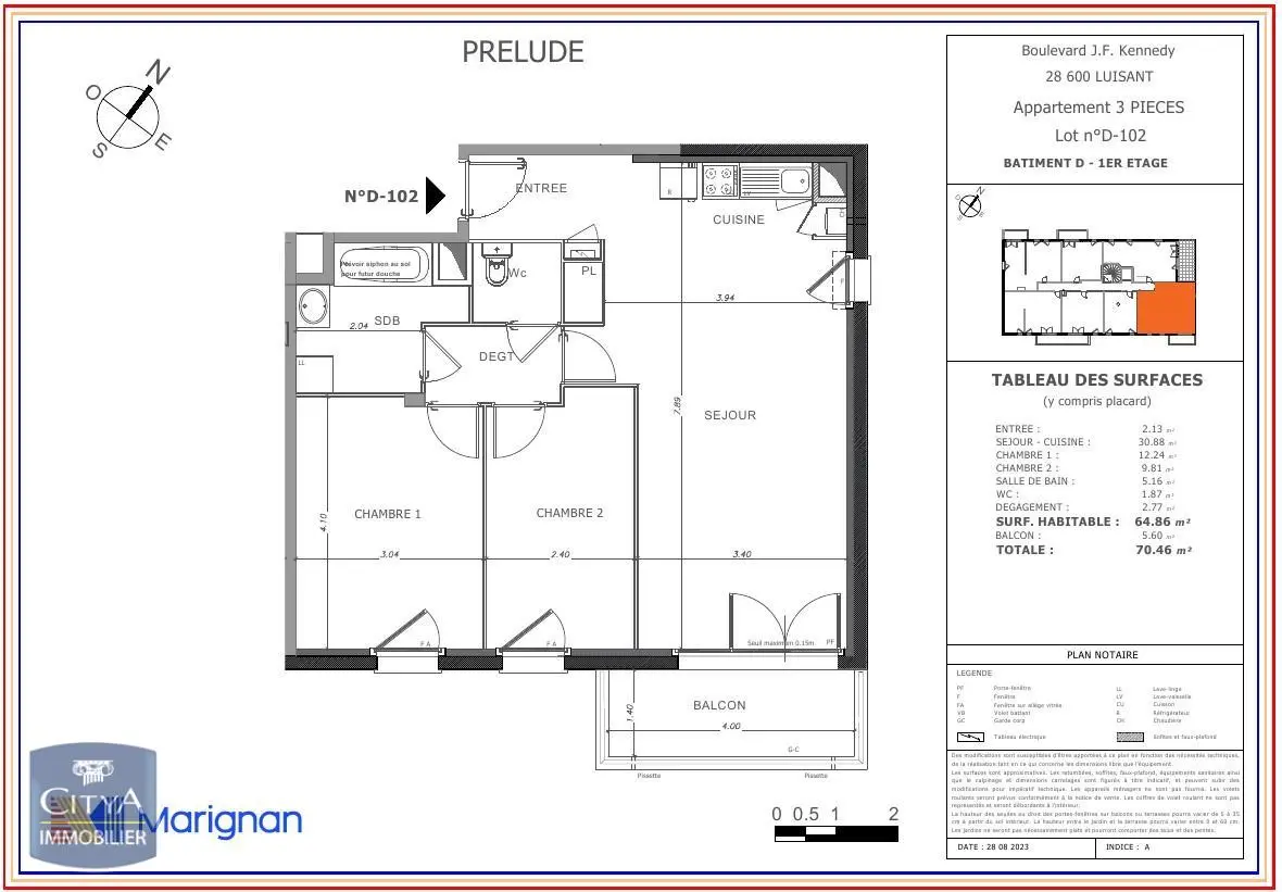 Photo 2 Appartement 3 pièces 64.86m²