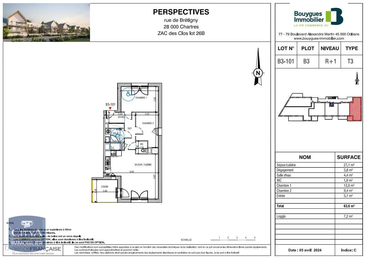 Photo 2 Appartement 3 pièces 63.6m²