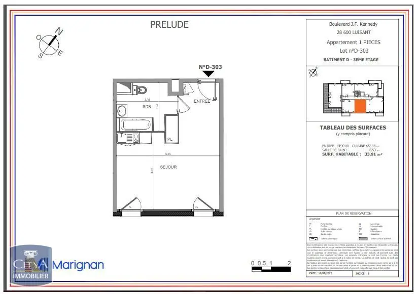 Photo 1 Appartement 1 pièce 27.38m²