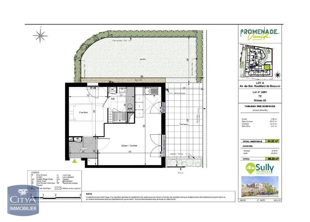 Photo 1 Appartement 2 pièces 44.59m²