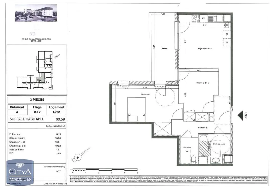 Photo 14 Appartement 3 pièces 60.59m²