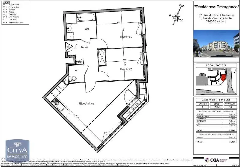 Photo 11 Appartement 3 pièces 61.7m²