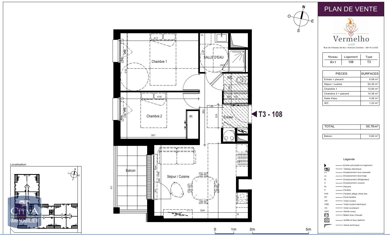 Photo 4 Appartement 3 pièces 55.78m²