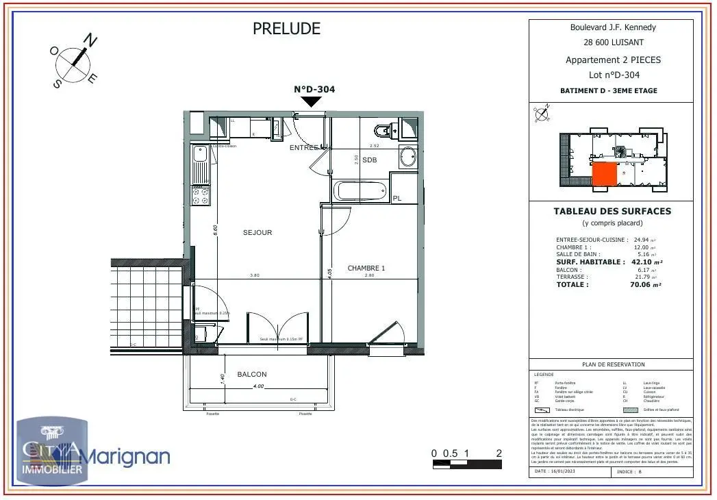 Photo 2 Appartement 2 pièces 42.1m²