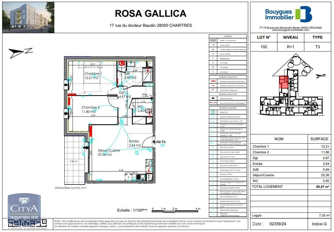 Photo 1 Appartement 3 pièces 65.61m²