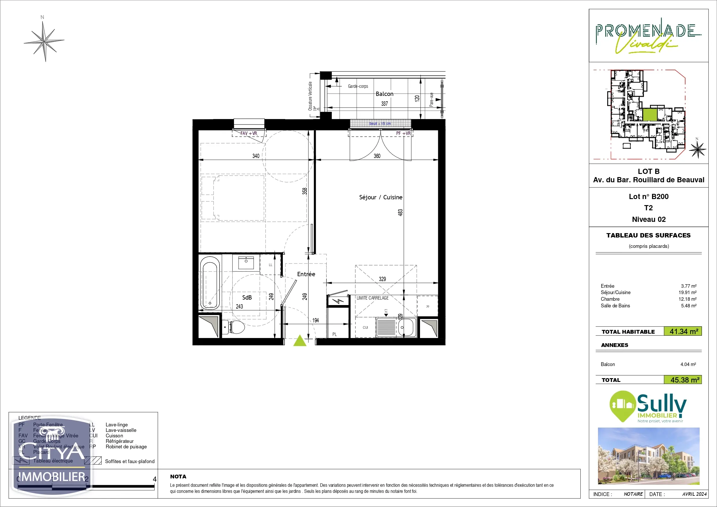 Photo 1 Appartement 2 pièces 41.34m²