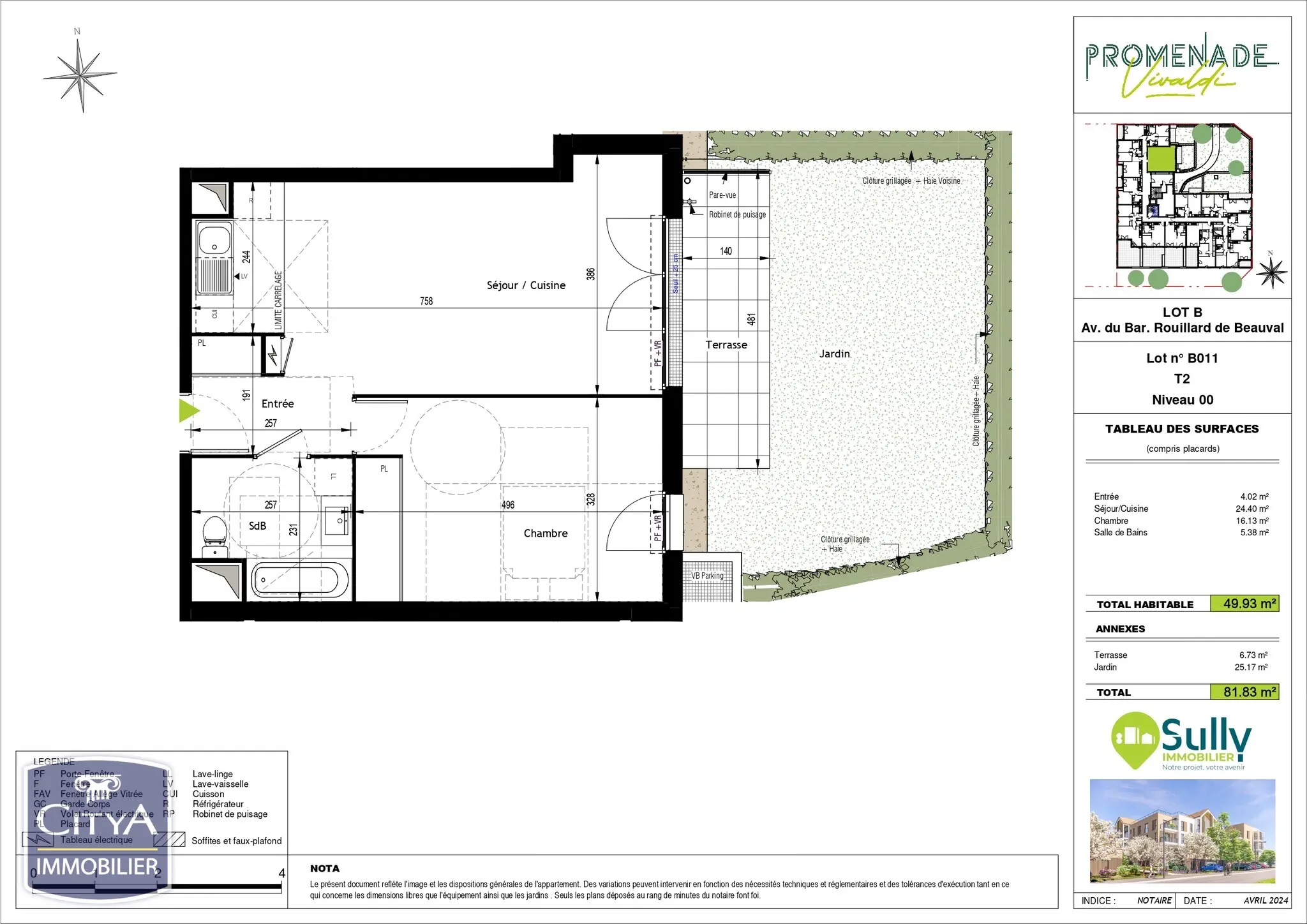 Photo 1 Appartement 2 pièces 49.93m²