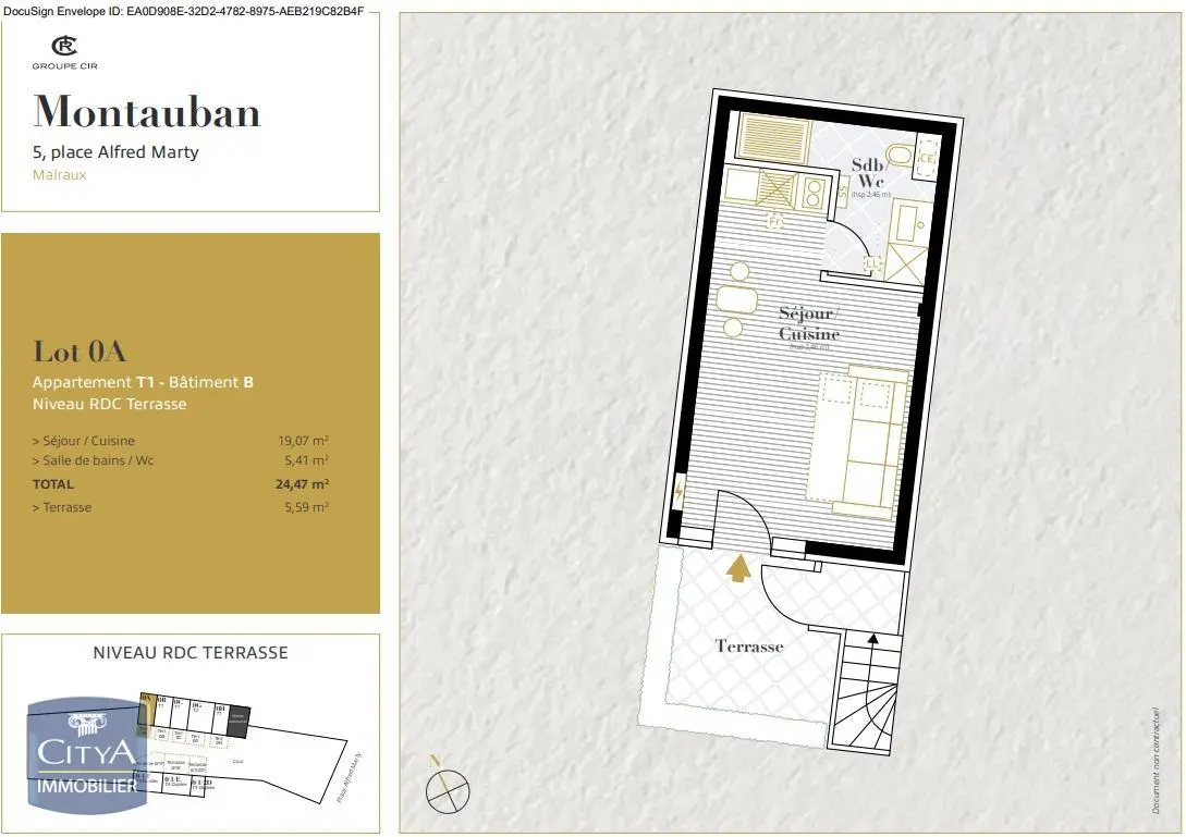 Photo 1 Appartement 1 pièce 24.47m²