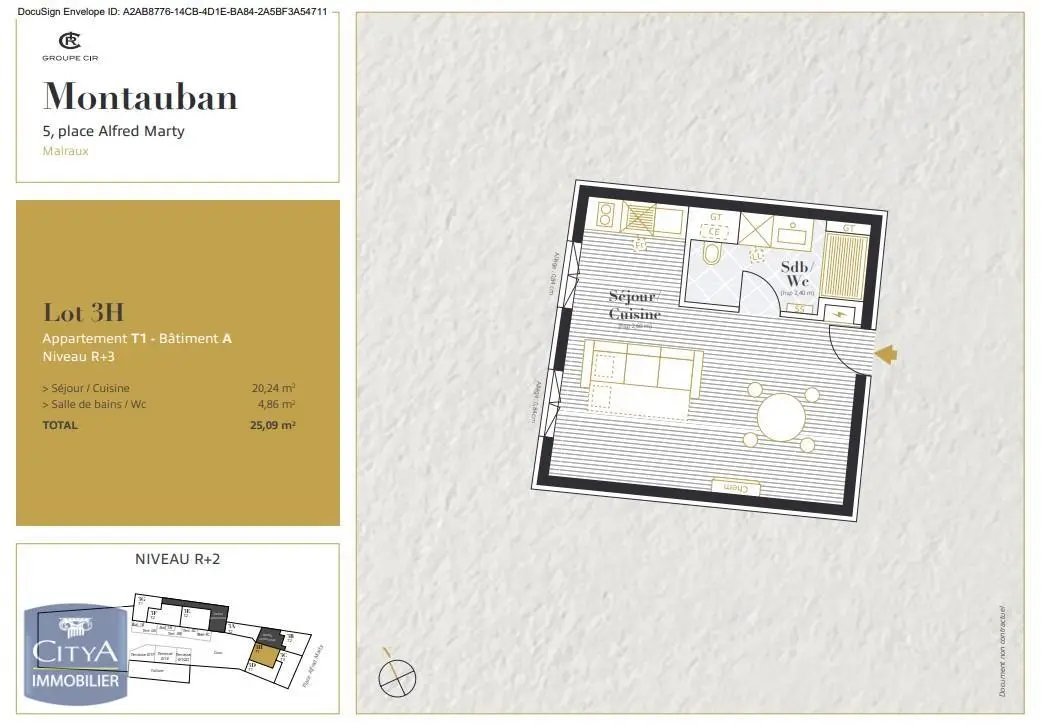 Photo 2 Appartement 1 pièce 25.17m²