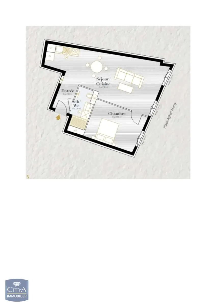 Photo 2 Appartement 2 pièces 44.58m²