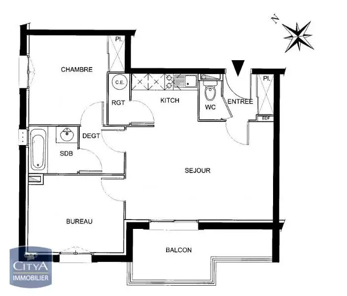 Photo 7 Appartement 3 pièces 55.73m²