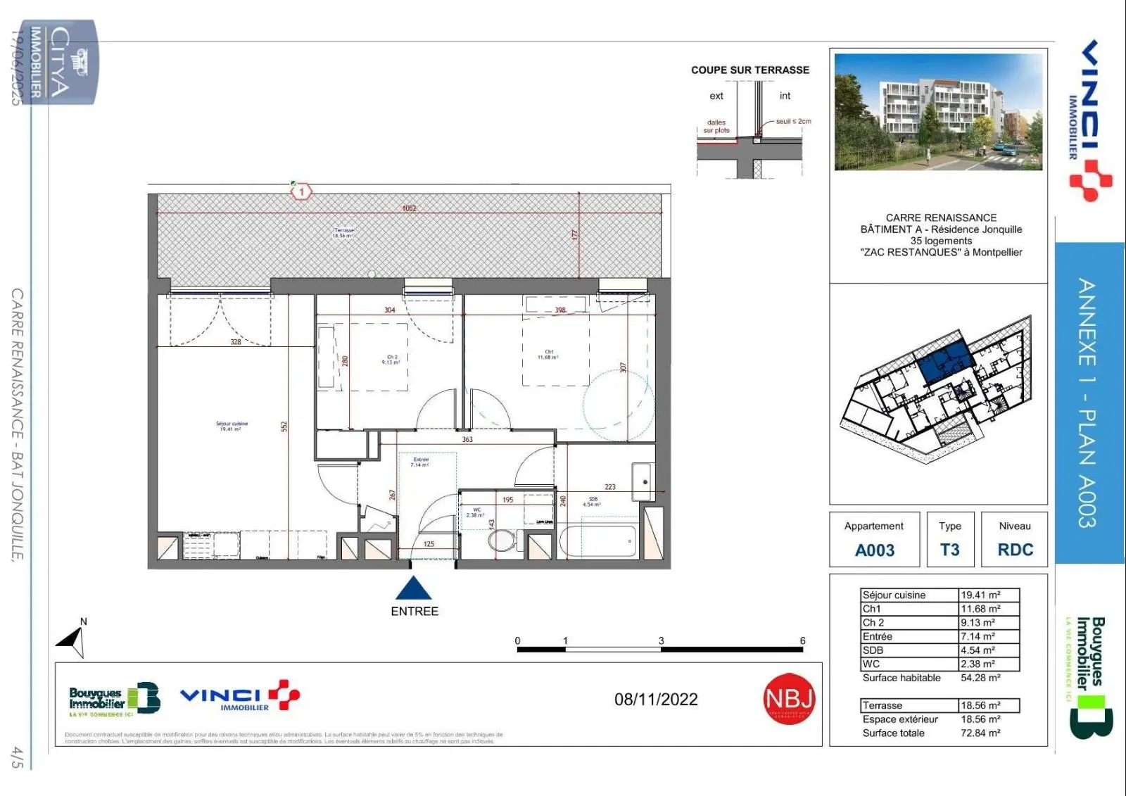 Photo 1 Appartement 3 pièces 54.28m²