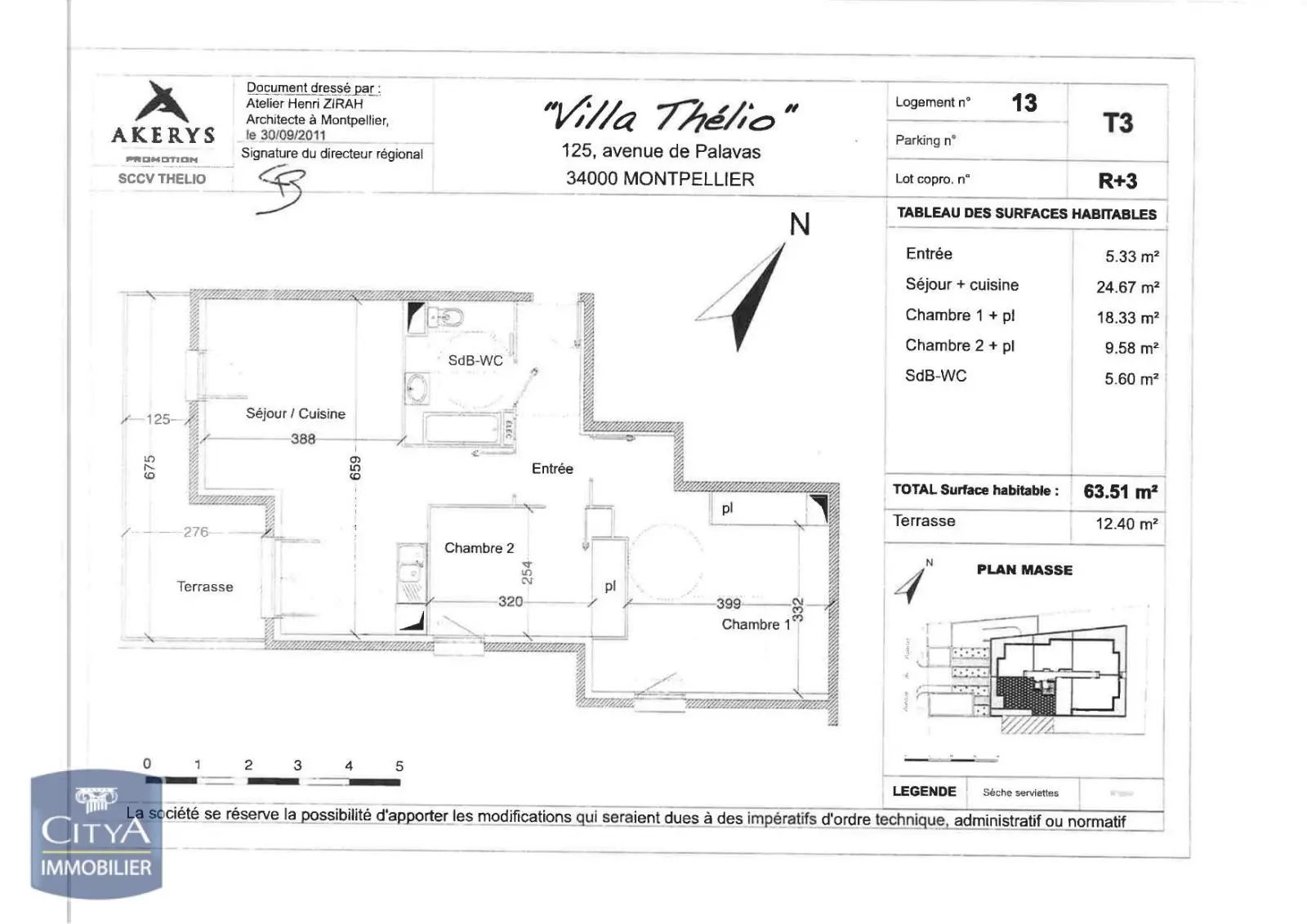 Photo 1 Appartement 3 pièces 63.36m²