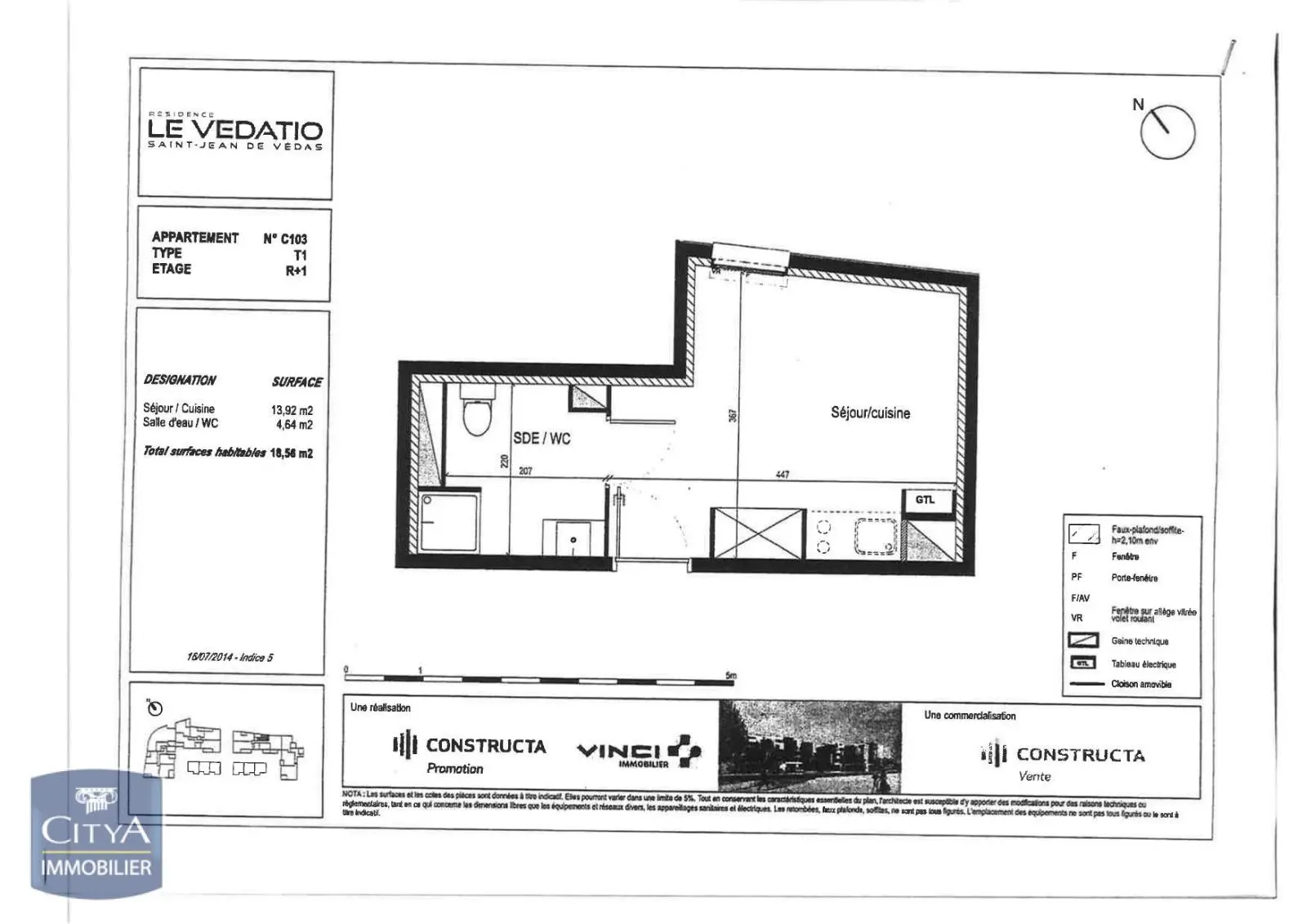 Photo 2 Appartement 1 pièce 18.56m²