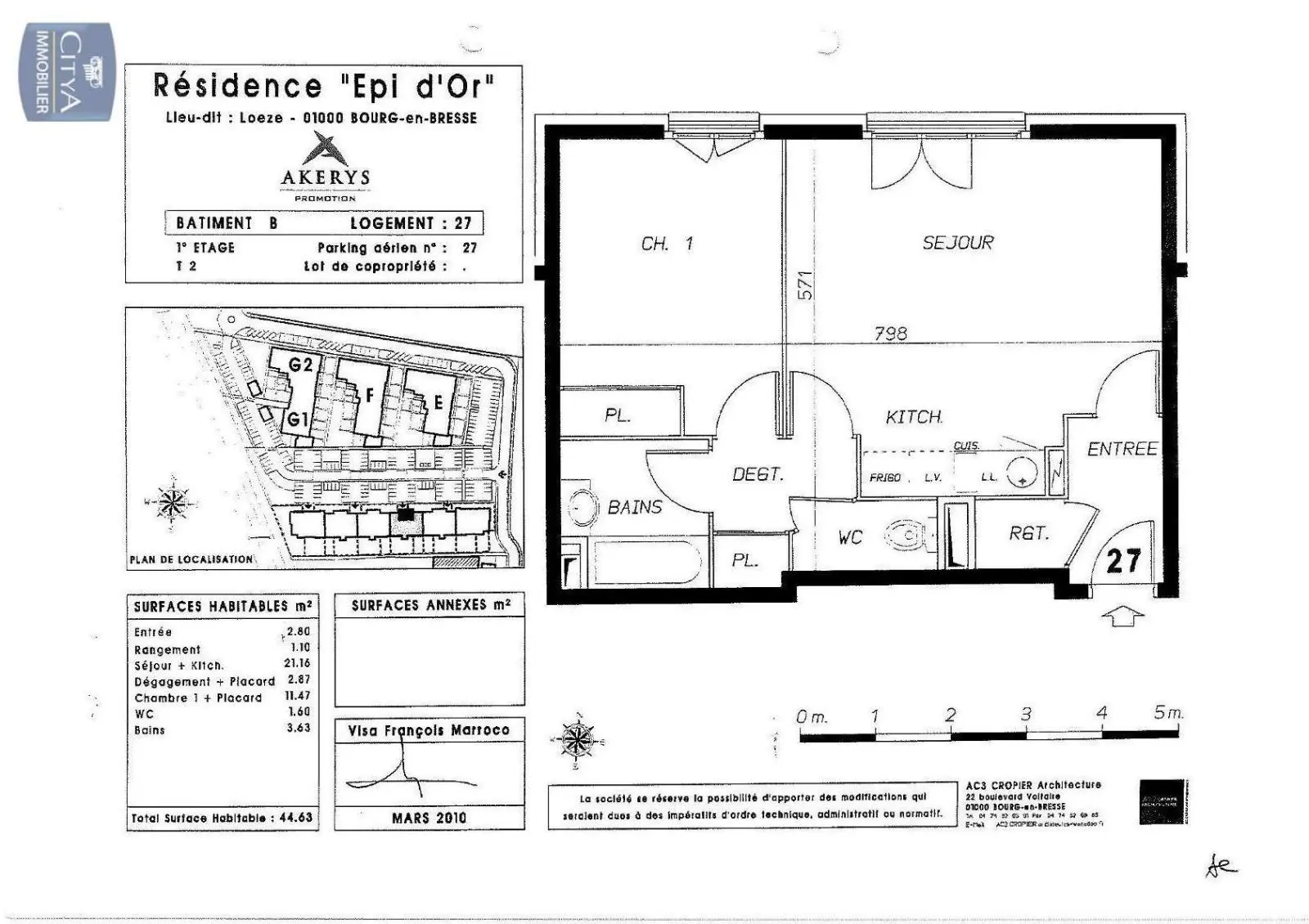 Photo 2 Appartement 2 pièces 44.63m²
