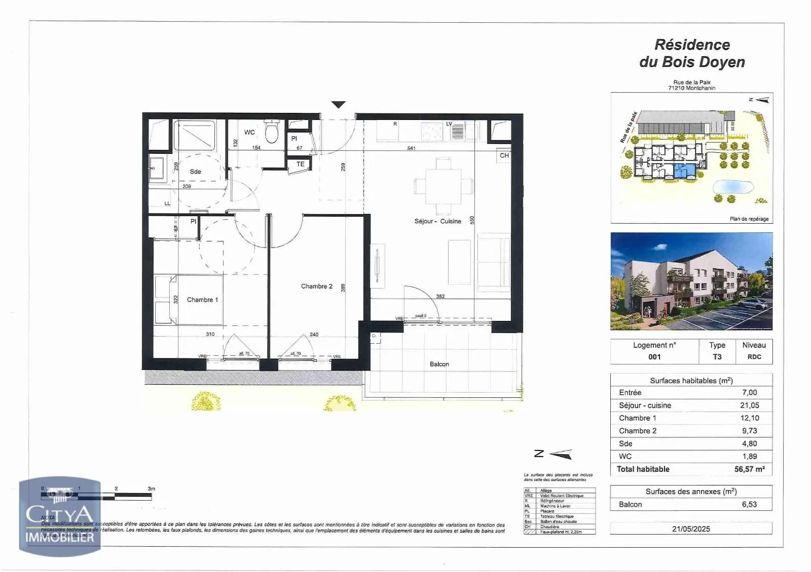 Photo 2 Appartement 3 pièces 56.57m²