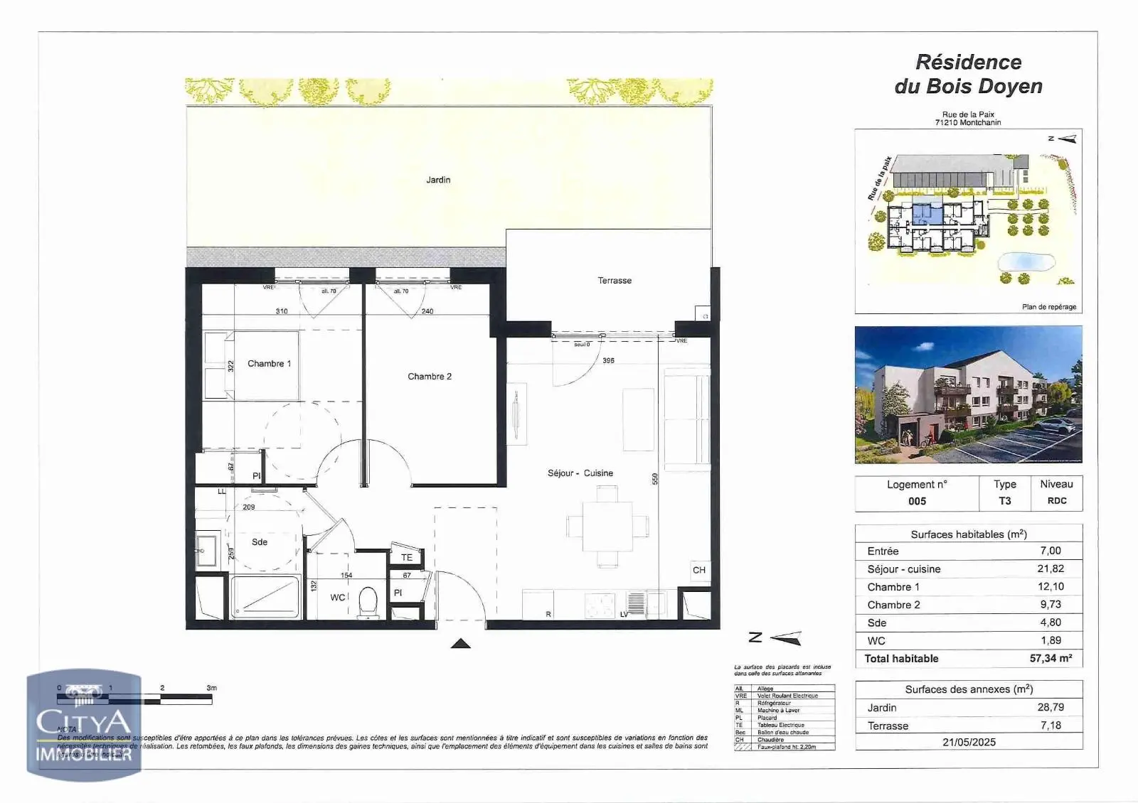 Photo 2 Appartement 3 pièces 57.34m²