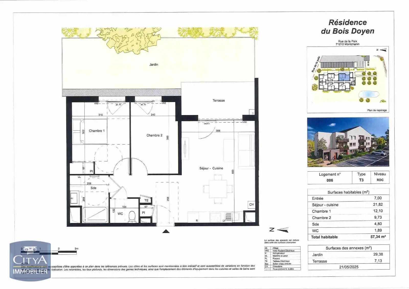 Photo 1 Appartement 3 pièces 57.34m²