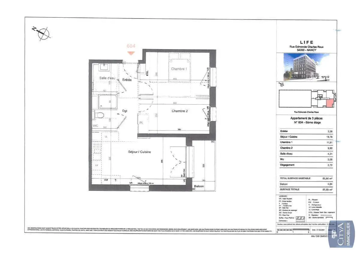 Photo 6 Appartement 3 pièces 52.95m²